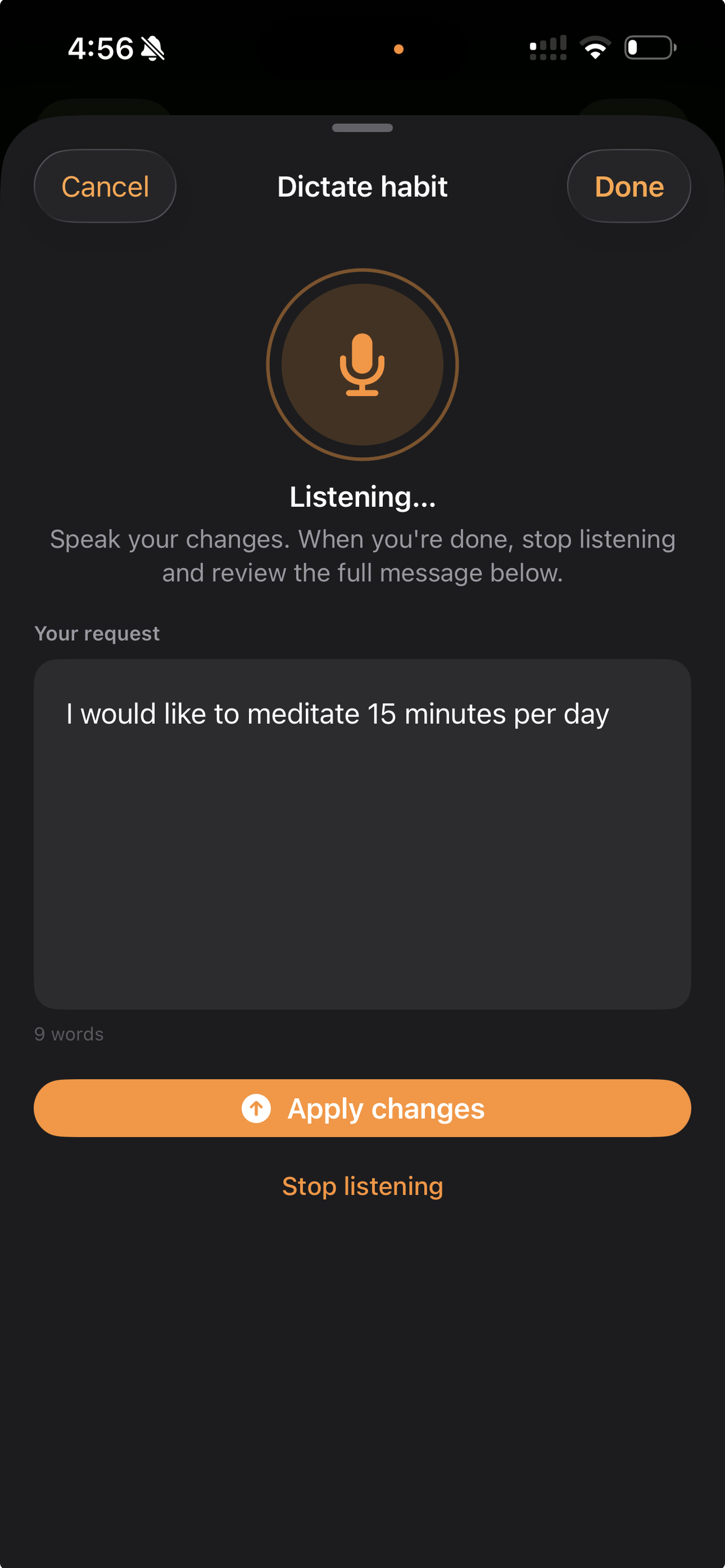 Conscio dictate habit flow